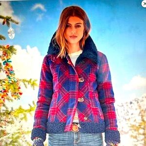 Cozy Sundance “Greta” Wool Blend Faux Fur Coat